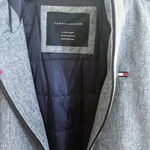 TOMMY HILFIGER Men's Water / Wind Resistant Bomber Coat SIZE SMALL Gray NWT - Picture 7 of 7
